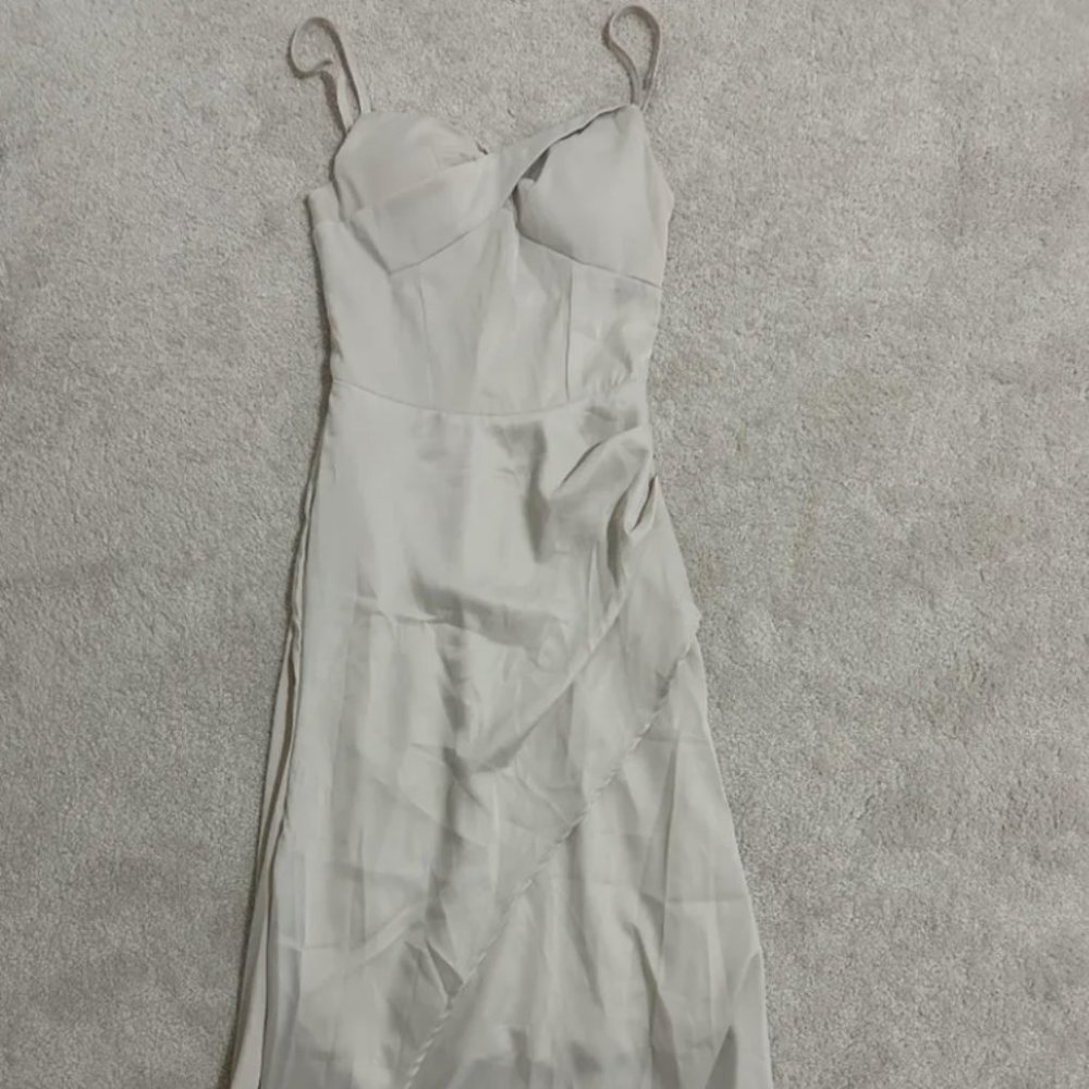 Champagne white prom/formal dress
